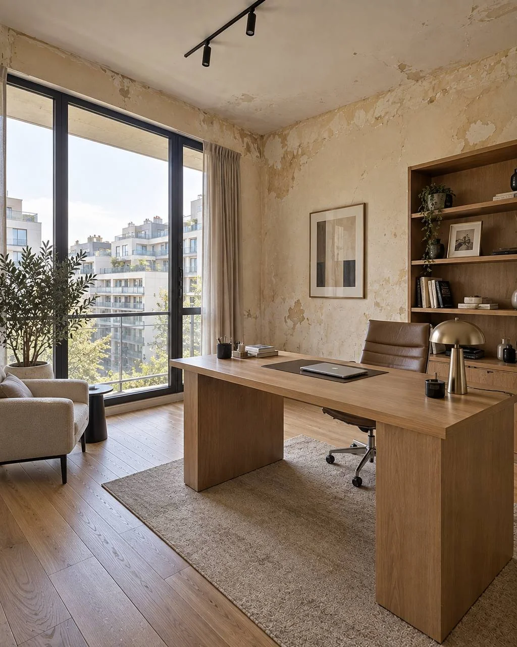 Bureau — vue sur le jardin avant les travaux